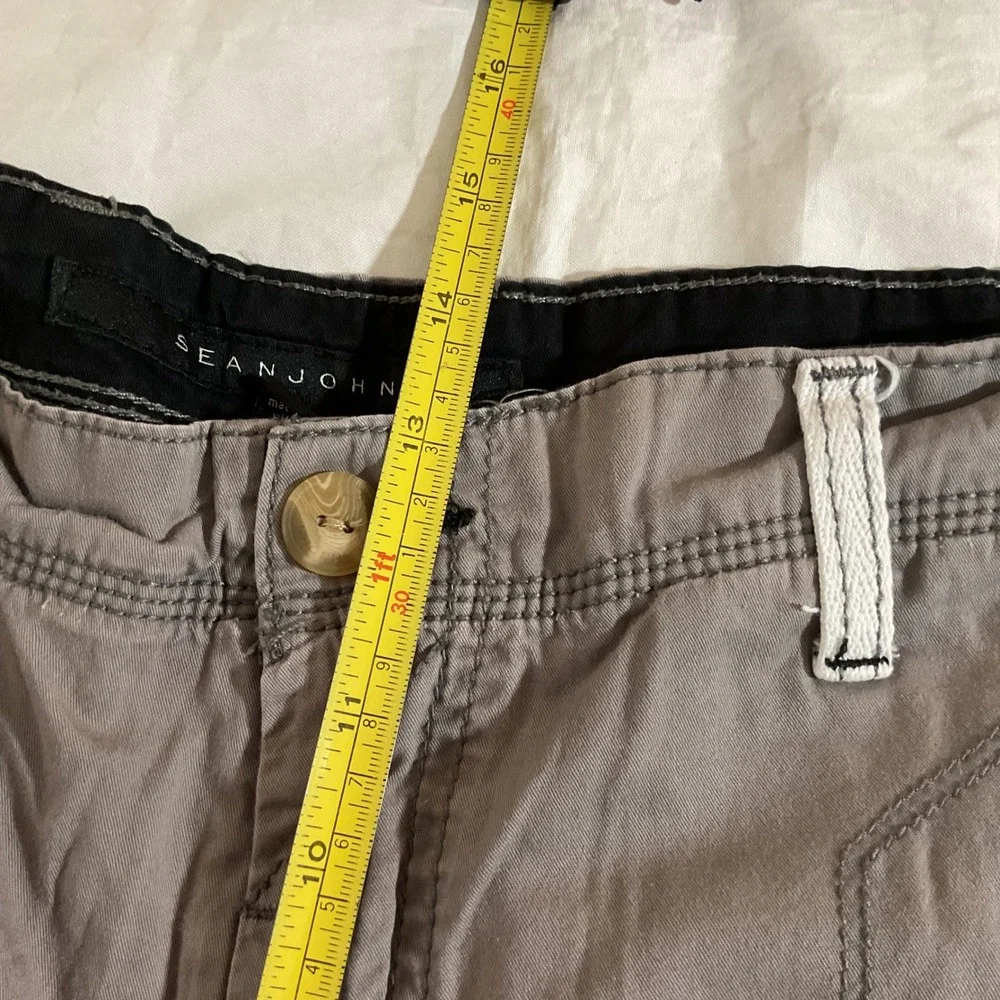 Sean John Men 38 Baggy Cargo Shorts Gray Relaxed Y2K Streetwear Hip Hop Utility
